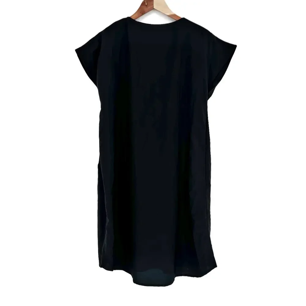 Anthropologie Yumi Chiaroscuro Beaded Shift Tunic Mini Dress size XL